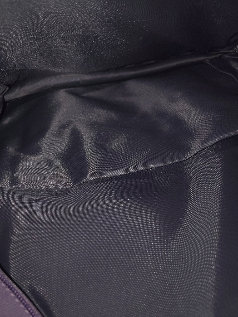 Satin-Lined Dark Navy Bag Interior